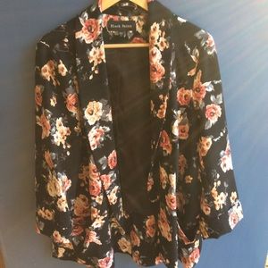 XL Floral Woven Blazer